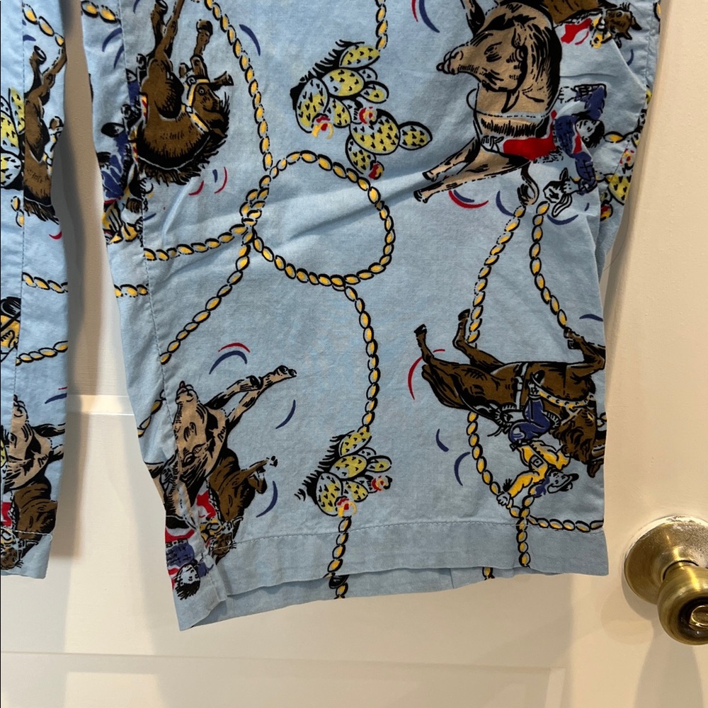 Old Navy Light Blue Men's PJ Pants with Rope & Western horse print size XL. - Picture 3 of 8